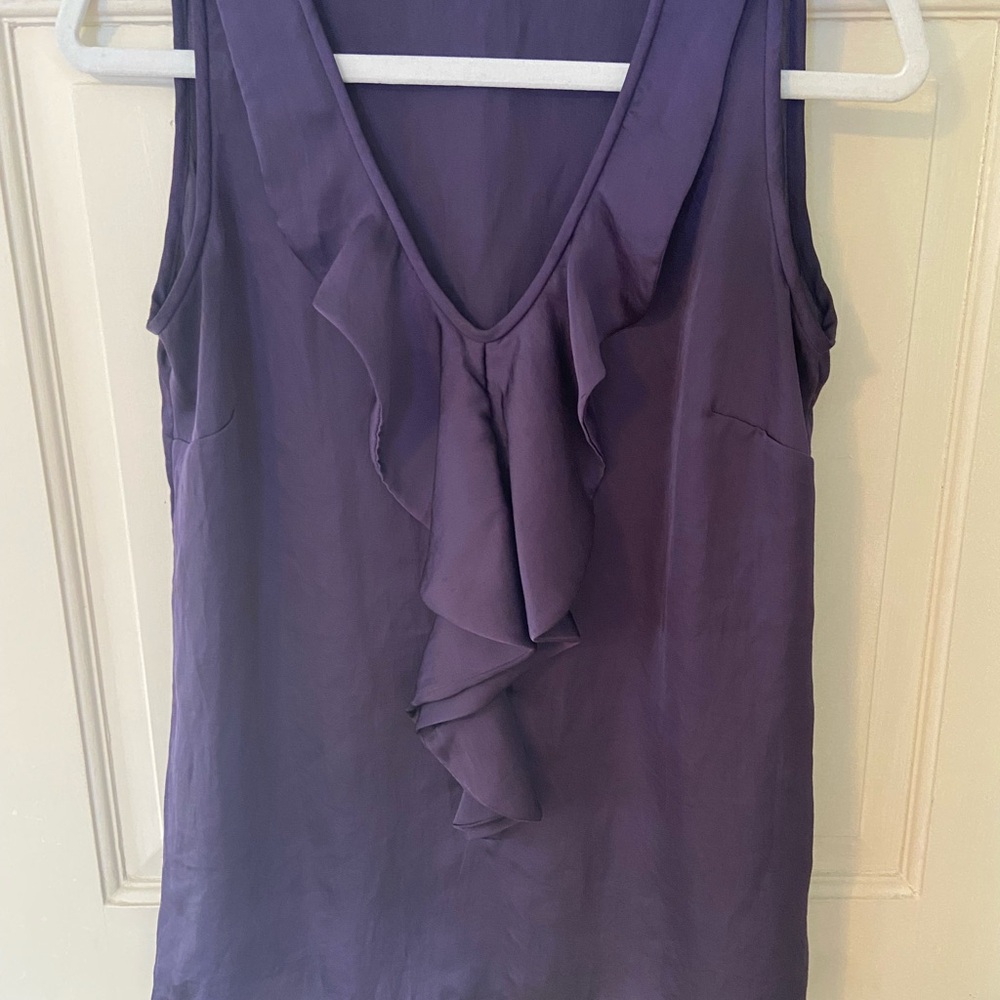 Michael Kors silk ruffle tank top